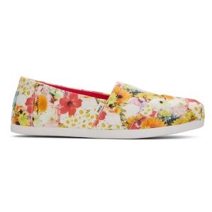 NEW Toms Womens Alpargata Floral Collage Shoes